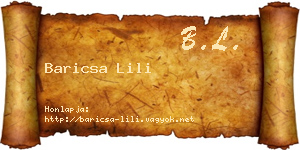 Baricsa Lili névjegykártya